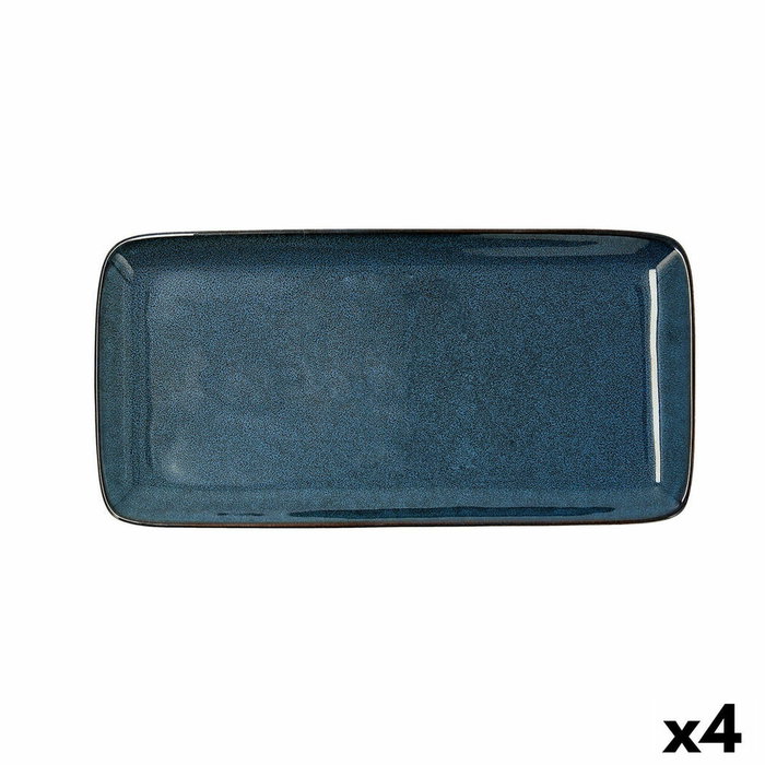 Bidasoa Plat Rectangulaire Ikonic 28x14 cm Céramique Bleu (4 Unités)