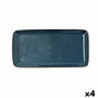 Bidasoa Plat Rectangulaire Ikonic 28x14 cm Céramique Bleu (4 Unités)
