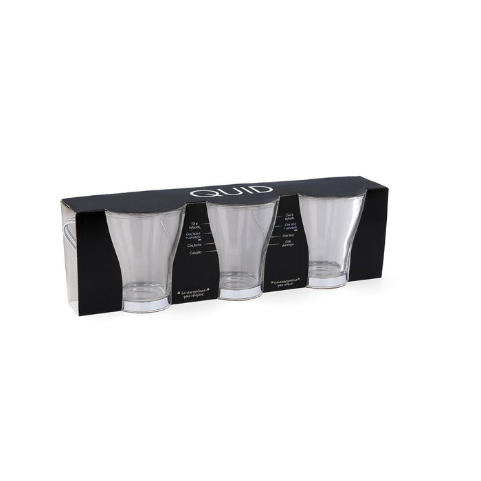 Quid Set 3 Tasses en Verre Supreme 25 cL Transparent