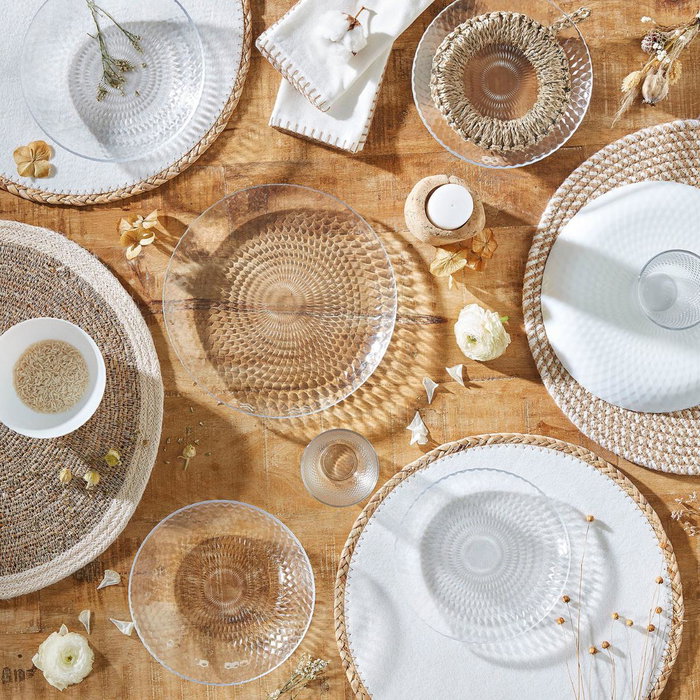 Luminarc Saladier Pampille Blanco, 24 cm, Verre Blanc, Fabriqué en France, Résistant