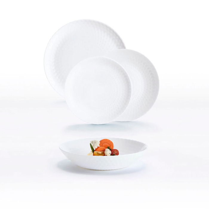 Vajilla Opal Pampille Blanco Luminarc 18 Piezas - 6 Personas