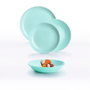 Luminarc Vaisselle Opal Pampille Turquesa 18 Pièces - 6 Personnes en Verre Trempé
