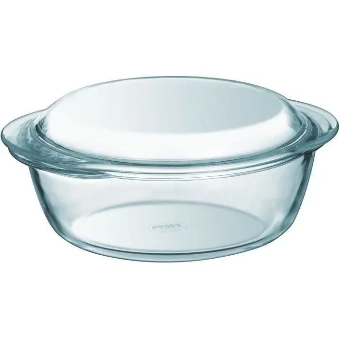 Pyrex 1450098 - Cocotte ronde en verre borosilicate de 1,4 litres, résistante à -40 °C et +300 °C