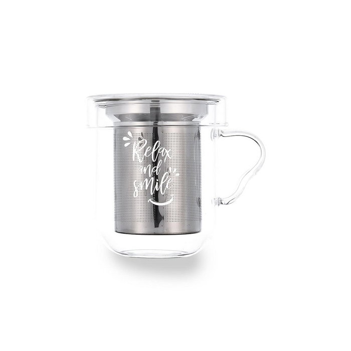 Quid Tasse avec filtre pour infusions Serenia Transparent 350 ml (3 Pièces) Quid Tasse avec filtre pour infusions Serenia Transparent 350 ml (3 Pièces)