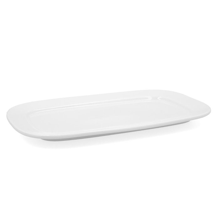 Bidasoa Glacial Plat Rectangulaire en Porcelaine Blanche 36 x 21 cm - Lot de 3