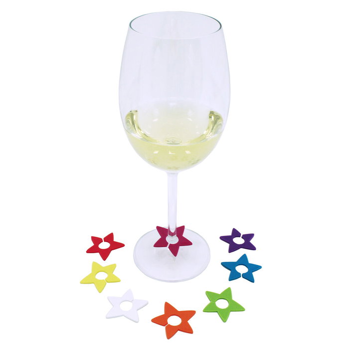 Koala Set de 8 Identificateurs de Verres Star, Multicolor, Plastique, 12,8x5x13,7 cm Koala Set de 8 Identificateurs de Verres Star, Multicolor, Plastique, 12,8x5x13,7 cm