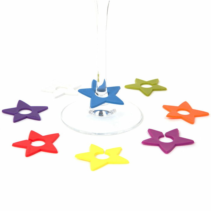 Koala Set de 8 Identificateurs de Verres Star, Multicolor, Plastique, 12,8x5x13,7 cm Koala Set de 8 Identificateurs de Verres Star, Multicolor, Plastique, 12,8x5x13,7 cm
