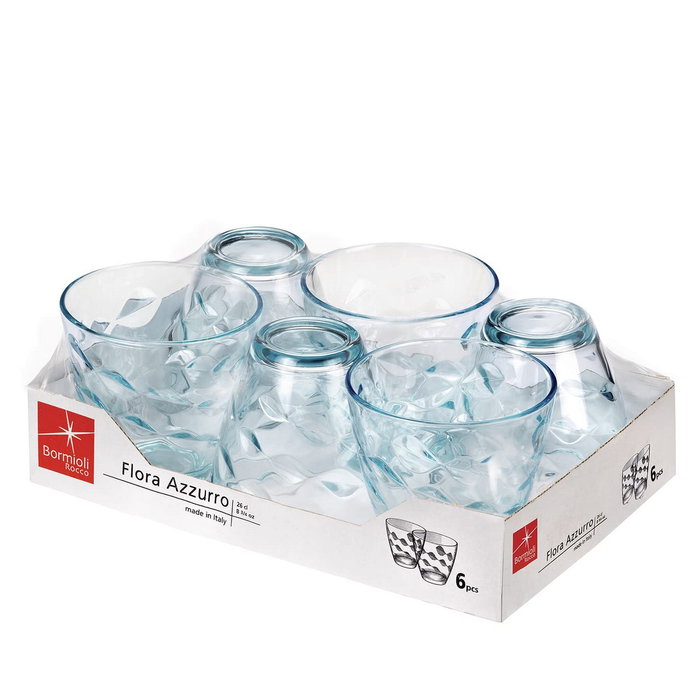 Bormioli Rocco Set de Verres Flora Bleu 260 ml Bormioli Rocco Set de Verres Flora Bleu 260 ml