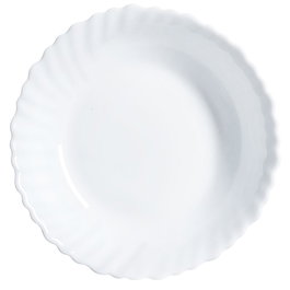 Luminarc Assiette Feston 28 cm Verre Opal Blanc Brillant