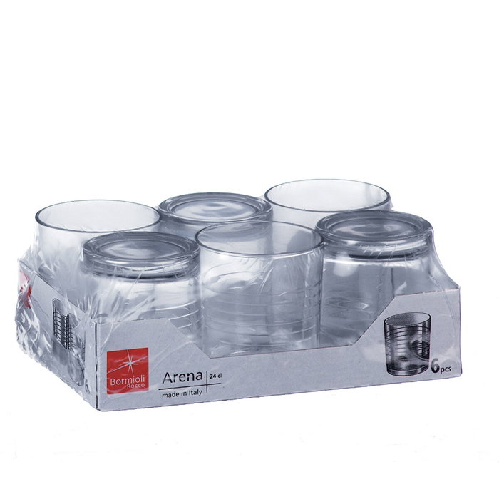 Bormioli Rocco Verres Bas Arena 6 Pièces 24 cL en Verre Transparent Relief Bormioli Rocco Verres Bas Arena 6 Pièces 24 cL en Verre Transparent Relief
