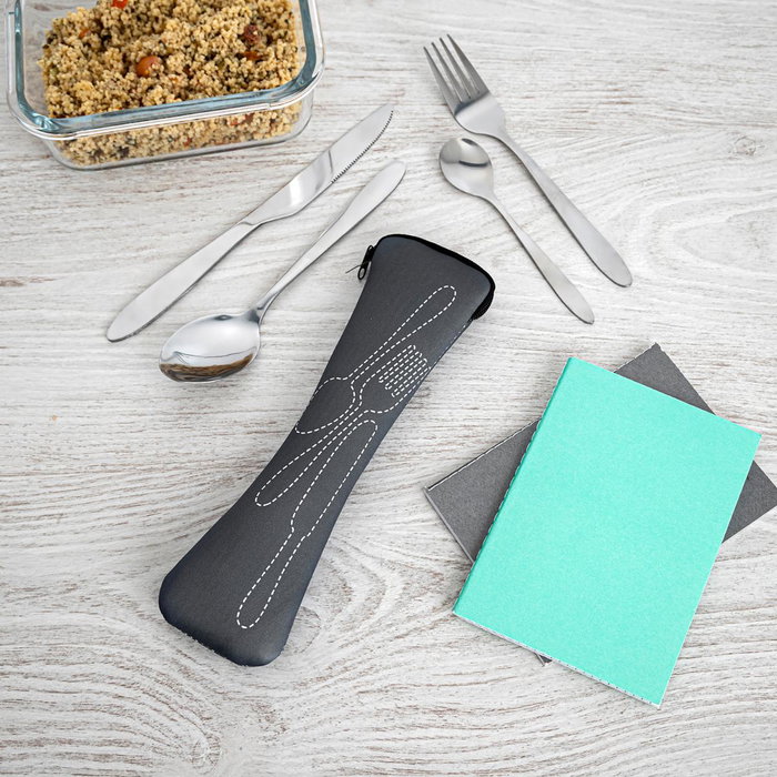 Quid Set de 4 Couverts Viba en Acier, Multicolore, 24,5x6x3 cm