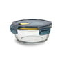 Quid Récipient Rond Hermétique en Verre Astral 16x16x7 cm - 62 cL, 4 Fermetures, Compatible Micro-ondes, Congélateur, Réfrigérateur