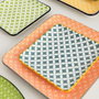 Quid Assiette Carrée Pippa Porcelaine Multicolore 15x15 cm (8 Unités)