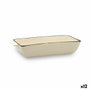 Quid Plat Rectangulaire en Grès Cocco Blanc 23x11x4,5 cm - Lot de 12