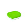 Panier-repas carré avec couvercle Pyrex Cook & Store Vert 1 L 20 x 17 x 5,5 cm Silicone verre (6 Unités)