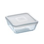Panier-repas carré avec couvercle Pyrex Cook&freeze Transparent verre Silicone 850 ml 15 x 15 x 6 cm (6 Unités)