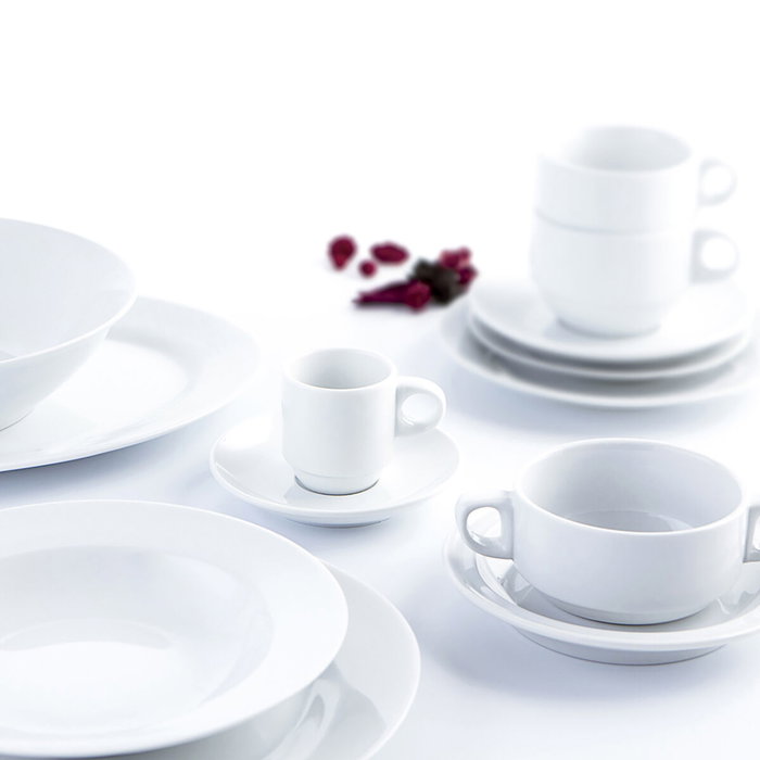 Quid Assiette plate Quid Basic Céramique Blanc (Ø 27 cm) (12 Unités)bu