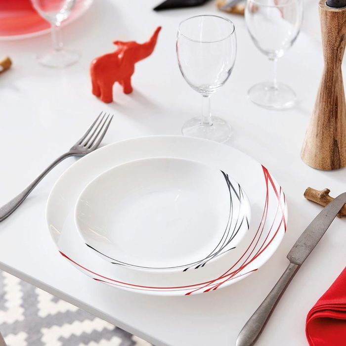 Arcopal Plato Postre Domitille Negro 18 cm (12 Unidades) en Opal - Fabriqué en France