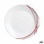 Arcopal Assiette à Dessert Domitille Rojo 18 cm (12 Unités) en Verre Trempé