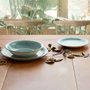 Quid Plato Postre Cerámico Vita Aqua Brillo 19 cm (12 Unidades)