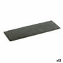Quid Plateau en Céramique Effet Ardoise Gastro Fun Noir (30 x 10 cm, 12 Unités) Armoire de cuisine