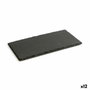 Quid Gastro Fun Plateau de petit-déjeuner en minéral noir 32x17 cm (12 Unités)