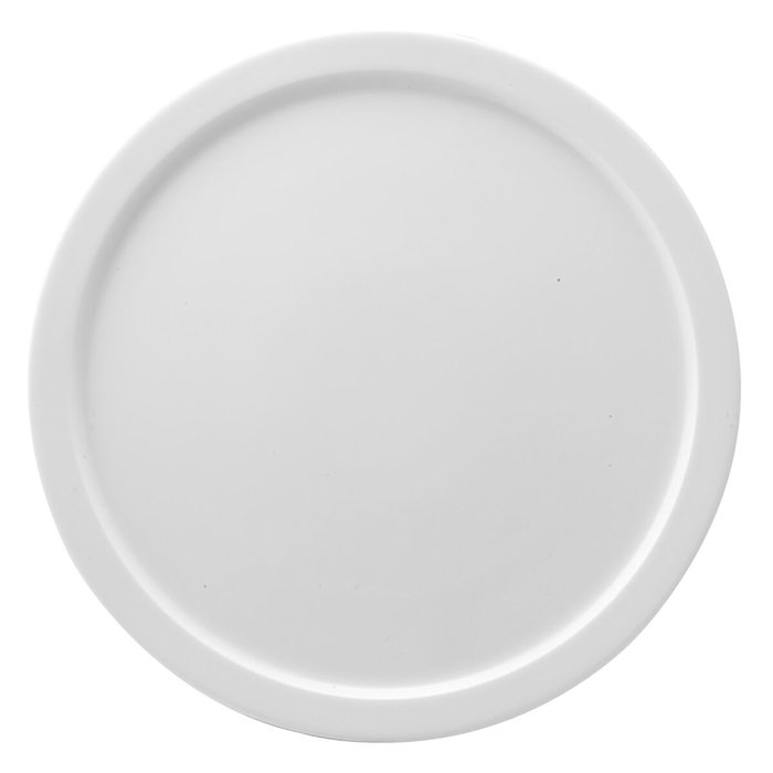 Ariane Plat à Pizza Prime en Porcelaine Blanche, 32 cm, Lot de 6, Finition Brillante, Professionnel Haute Qualité, Adapté Micro-ondes et Four