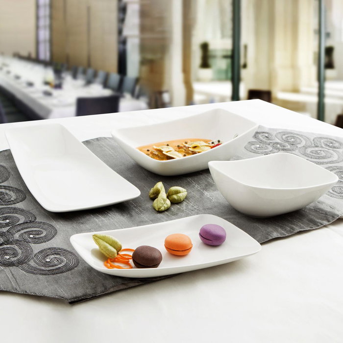 Ariane Plato Llano Vital Rectangular 38x20,4 cm Porcelana Blanco (6 Unidades)