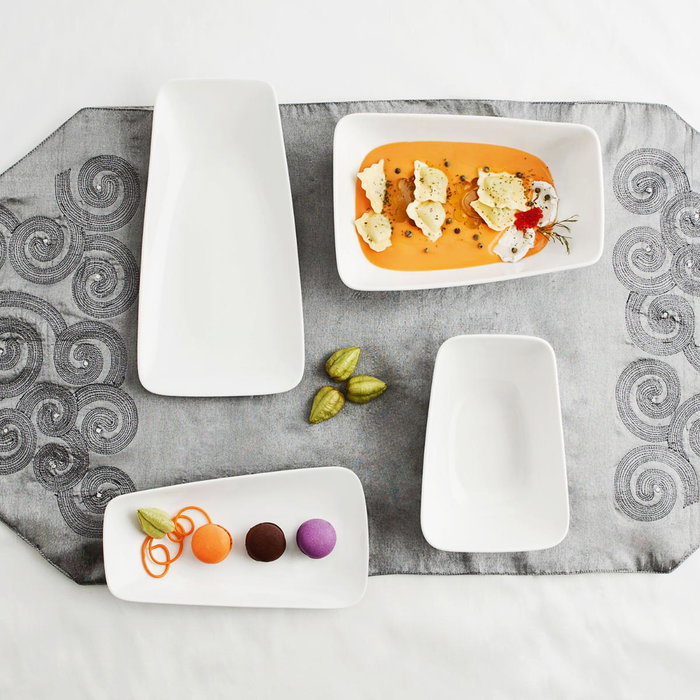 Ariane Plato Llano Vital Rectangular 38x20,4 cm Porcelana Blanco (6 Unidades)