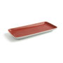 Ariane Plat Rectangulaire Terra en Porcelaine Rouge Brillant 36x16,5 cm (6 Unités)