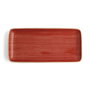 Ariane Plat Rectangulaire Terra en Porcelaine Rouge Brillant 36x16,5 cm (6 Unités)