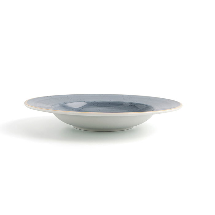Ariane Assiette Creuse Terra en Porcelaine Bleue Brillant 26 cm (6 Unités) - Céramique, Apilable, Résistante Thermique