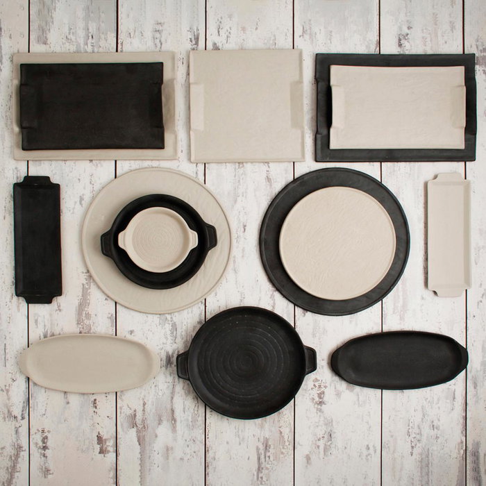 Quid Bandeja Rectangular Cerámica Mineral Gres Beige 30x18 cm (6 Unidades)