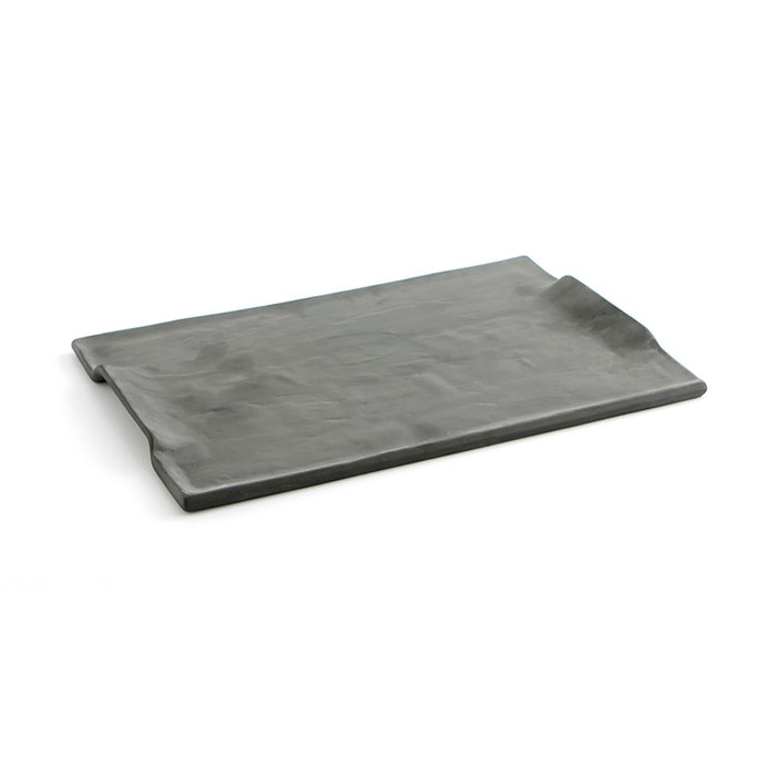 Quid Plateau Rectangulaire Céramique Mineral Gres Noir 35x23 cm (6 Unités)