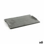 Quid Plateau Rectangulaire Céramique Mineral Gres Noir 35x23 cm (6 Unités)