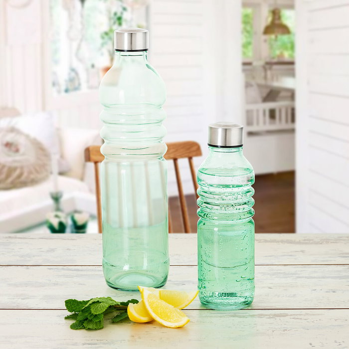Quid Bouteille Verre Fresh 1,25 L avec Bouchon - Lot de 6 Unités - Multicolore
