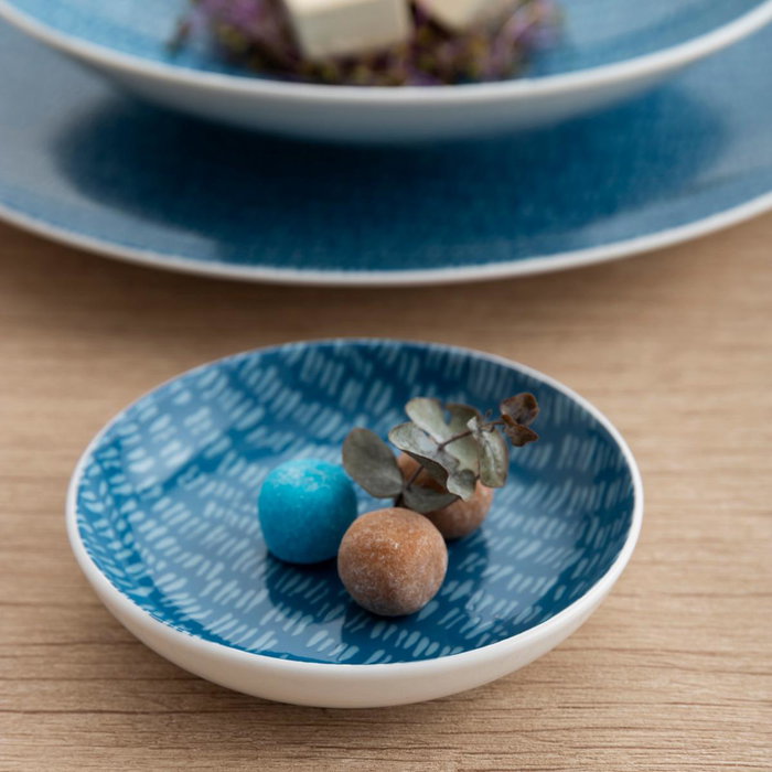 Ariane Assiette Creuse Porcelaine Ripple 20 cm (6 Unités) en Céramique Bleue