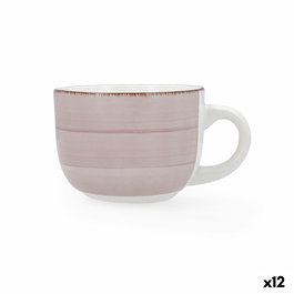 Quid Jumbo Céramique Vita Morning 47 cL Rose (12 Unités) - Peint à la Main, Compatible Lave-Vaisselle et Micro-ondes