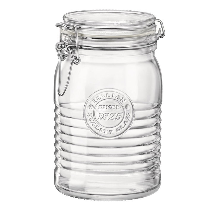 Bormioli Rocco Officina Pot à Conserve en Verre 1 L (6 Unités) Fabriqué en Italie Hermétique
