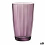 Bormioli Rocco Vaso Alto Pulsar 47 cL Verre Rose avec Relief Lot de 6