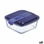 Boîte à lunch hermétique Luminarc Easy Box Bleu verre (760 ml) (6 Unités)
