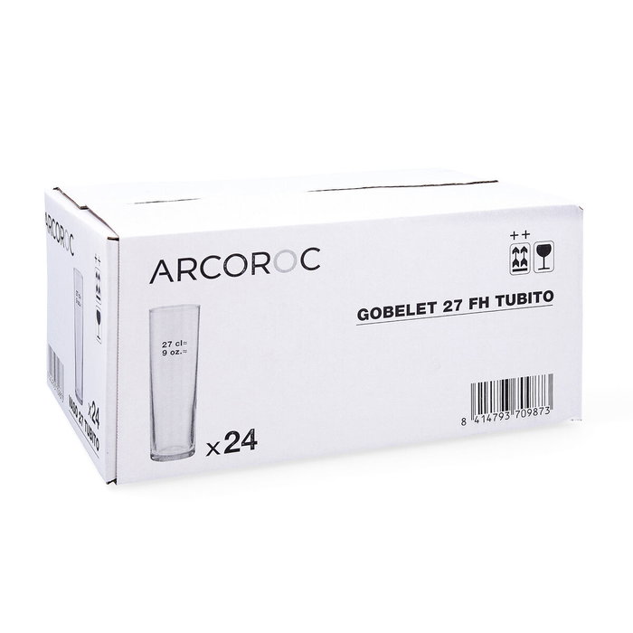 Arcoroc Lot de 24 Verres Hauts en Verre Tubito 27 cL Arcoroc Lot de 24 Verres Hauts en Verre Tubito 27 cL