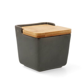 Quid Salero Cerámico Tu Y Yo 12x12 cm Gris Brillo Resistente