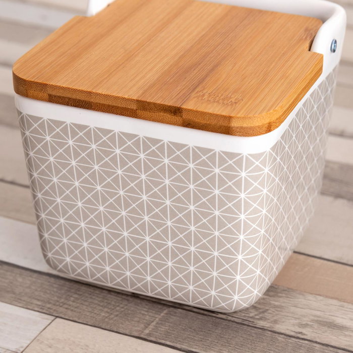 Quid Salero Cerámico Tu Y Yo 12x12 cm Gris Brillo Resistente