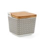 Quid Salero Cerámico Tu Y Yo 12x12 cm Gris Brillo Resistente
