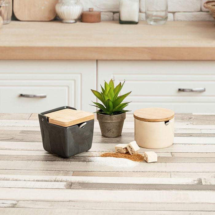 Quid Sucrier en Porcelaine et Bambou Tu Y Yo 10x10x11 cm