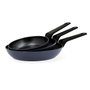 Bidasoa Horizonte Set 3 Poêles à Frire en Aluminium Forgé, 18-22-26 cm, Finition Mate, Antiadhésives, Compatible Induction, Vitrocéramique, Gaz, Électrique, Tous Feux