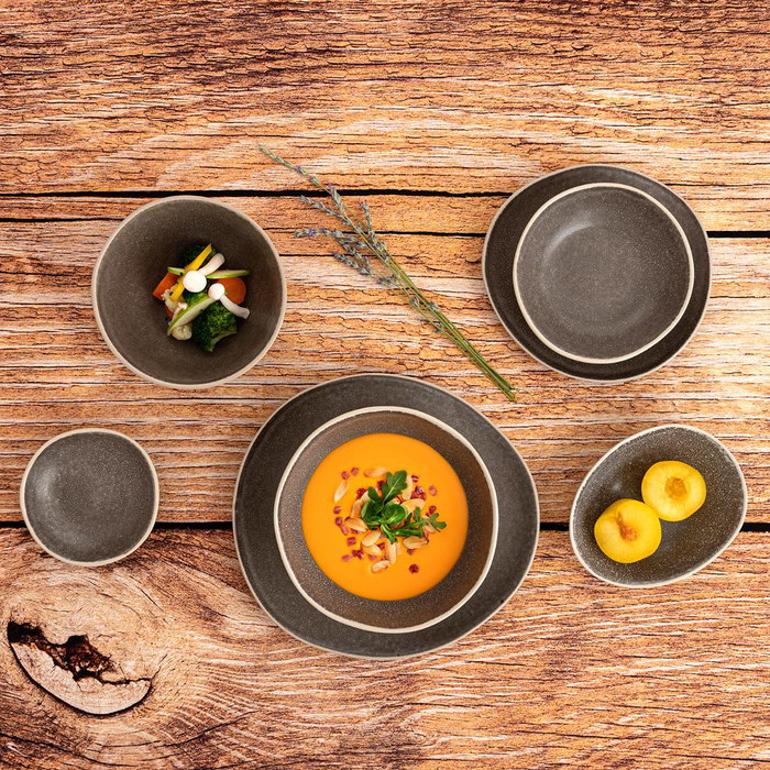 Bidasoa Plat Creux Irrégulier Gio Céramique Gris 19 cm (6 Unités)