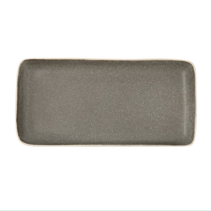 Bidasoa Plateau Rectangulaire Gio en Céramique Gris 28x14 cm (4 Unités) - Lave-vaisselle, Micro-ondes