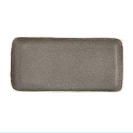 Plateau Bidasoa Gio Gris Céramique 28 x 14 cm Rectangulaire (4 Unités)